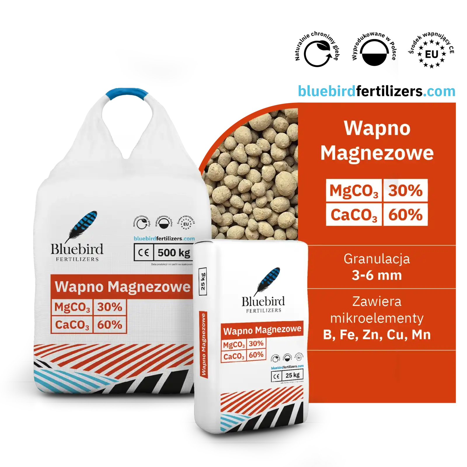 Wapno Magnezowe – CaCO₃ 60% · MgCO₃ 30% Wapno Magnezowe